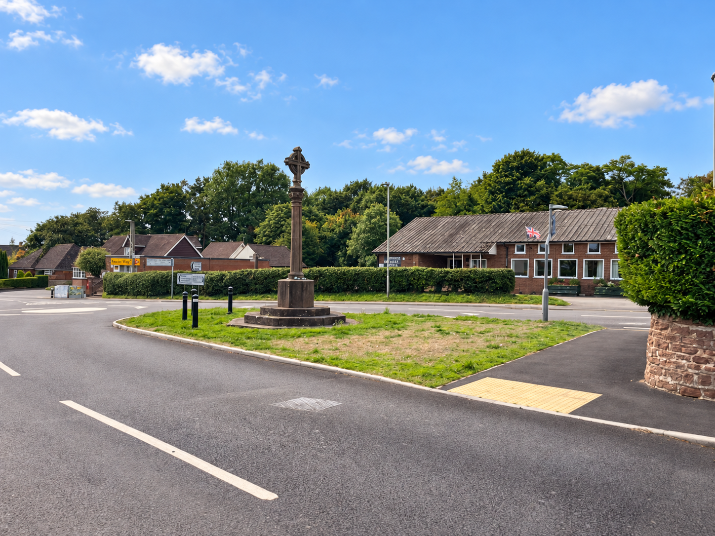 Hinstock village centre and war memorial